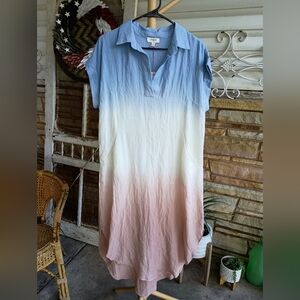 NWT Umgee Red White And Blue Ombre Women's Dress_Med